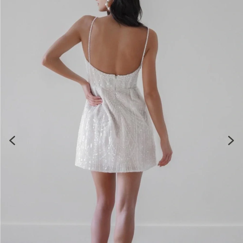 Watters Fancy Beaded Sequin Mini Dress - Picture 2 of 12